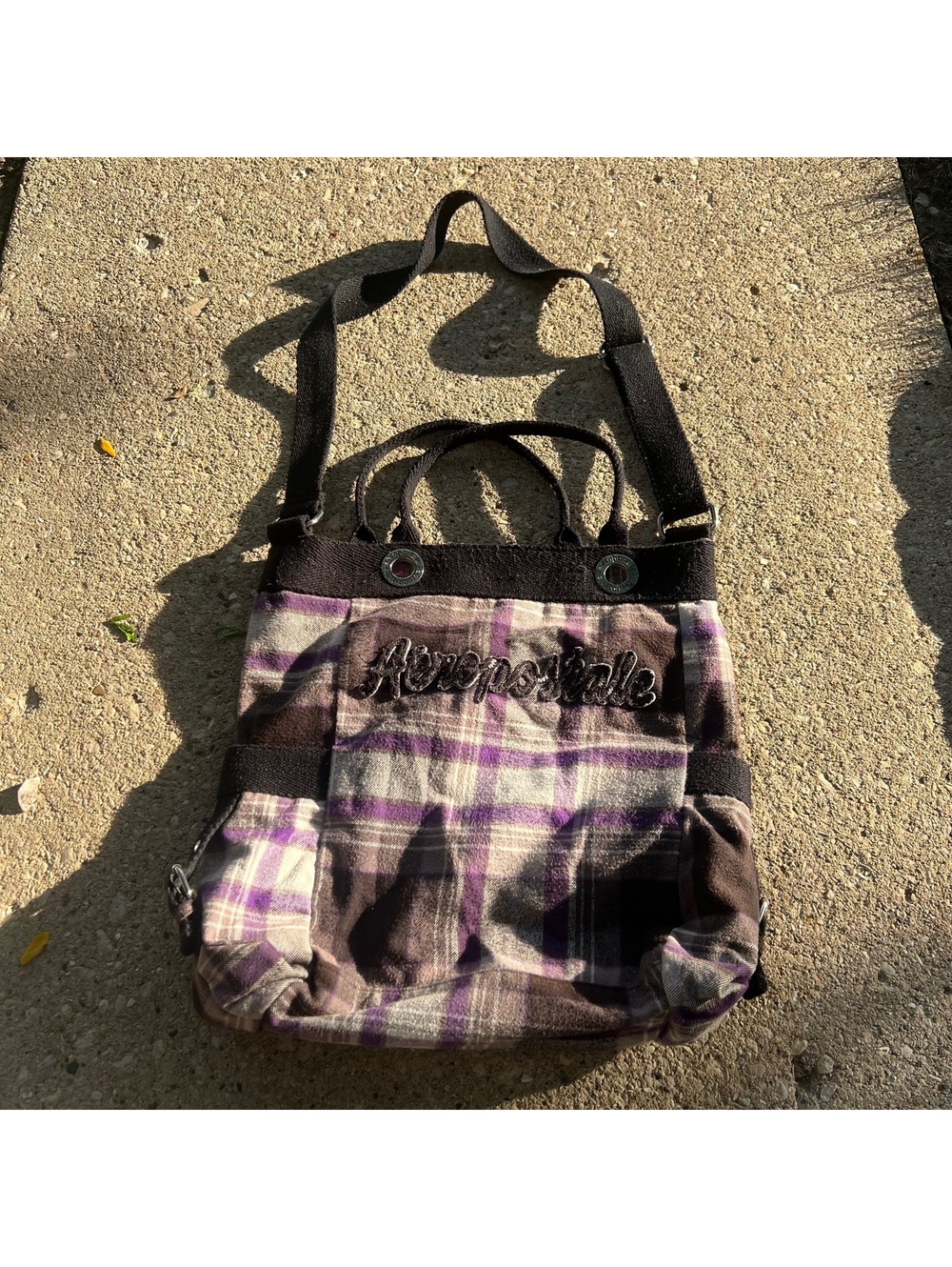 Vintage Y2K plaid Aeropostale tote bag
